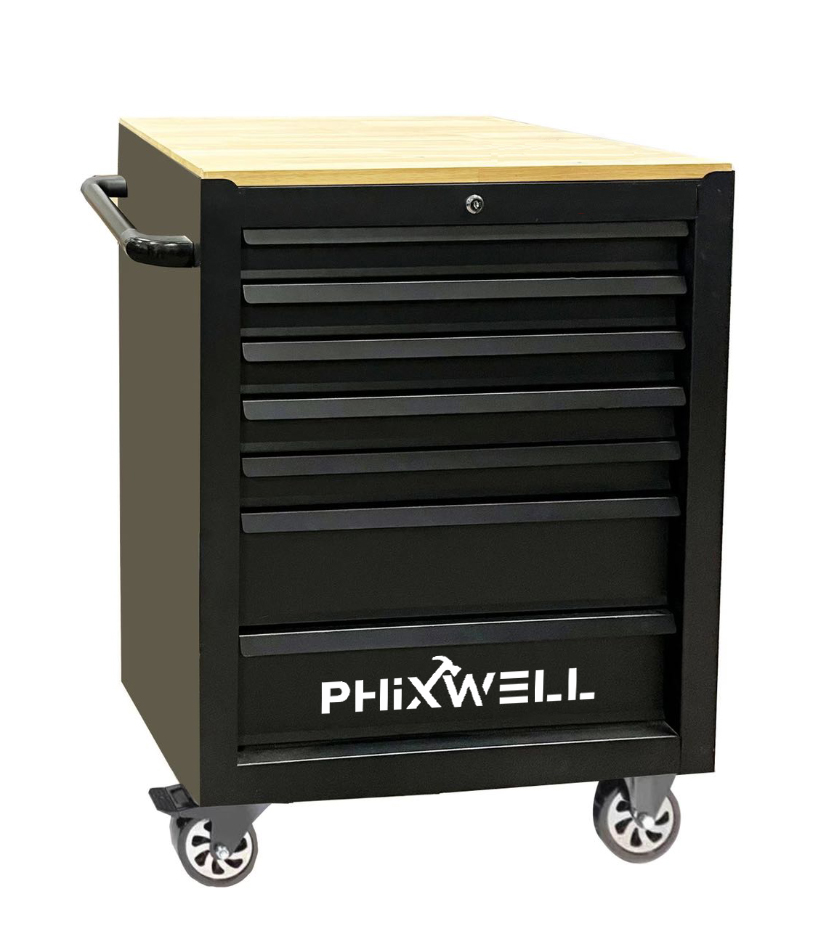 719506 PHIXWELL 7 zásuvková úložná skříň s dřevěnou deskou