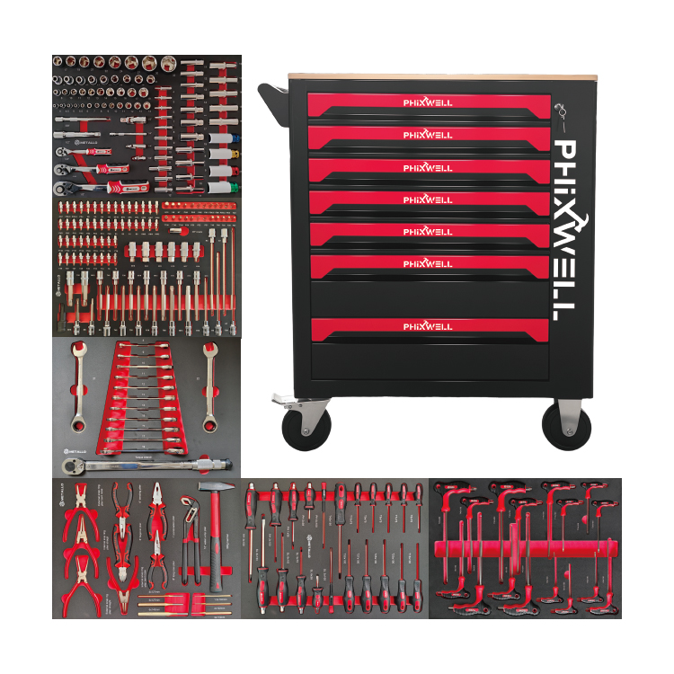 719507 PHIXWELL 7 zásuvková skříň na nářadí s pracovní deskou
