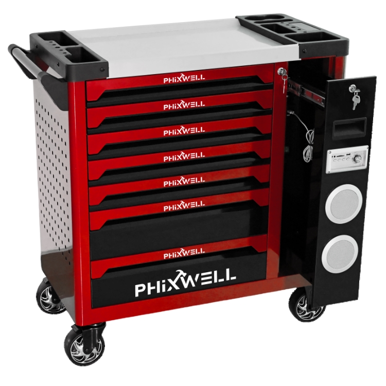 719512 PHIXWELL nový model skříňky na nářadí s reproduktorem