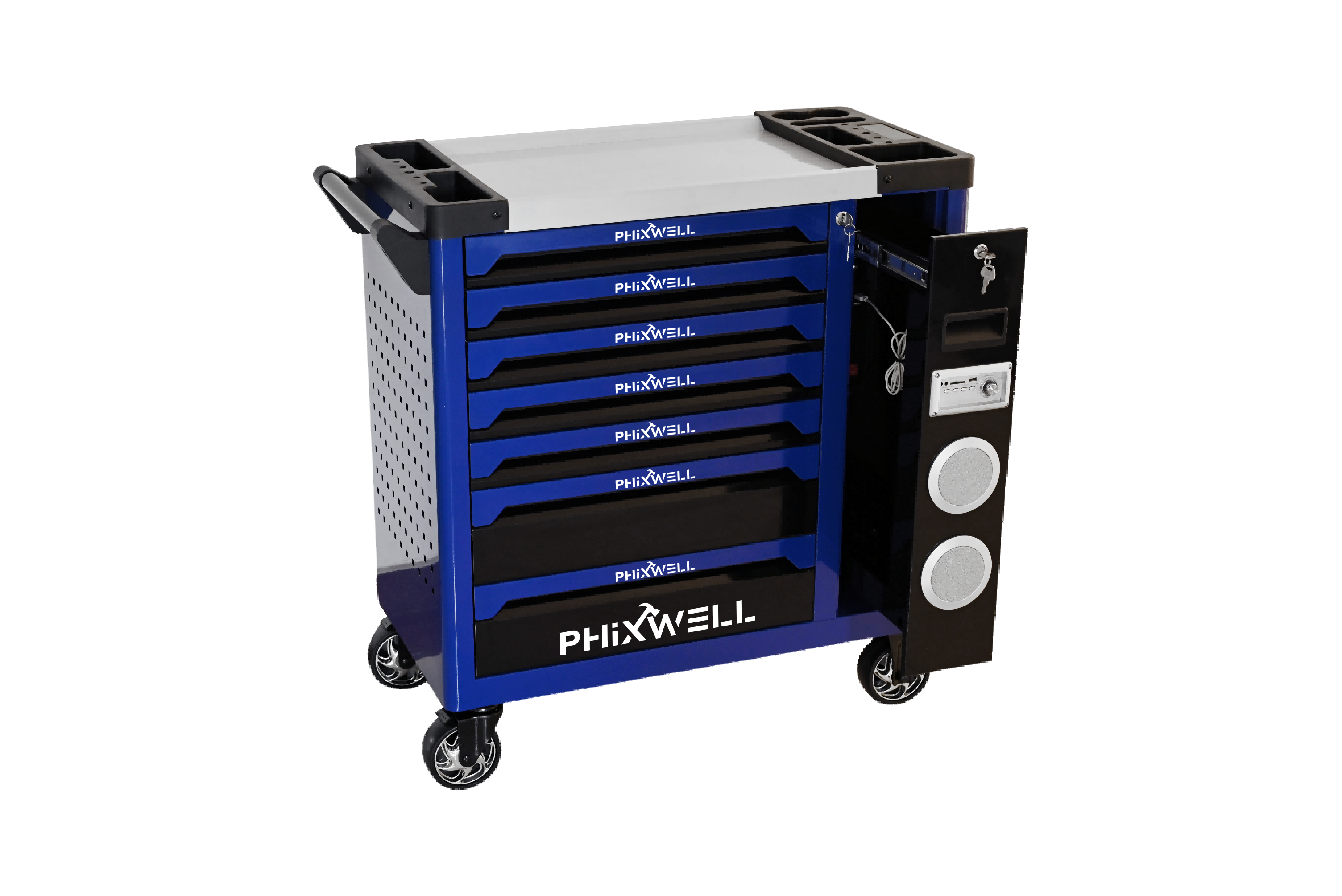719512 PHIXWELL nový model skříňky na nářadí s reproduktorem